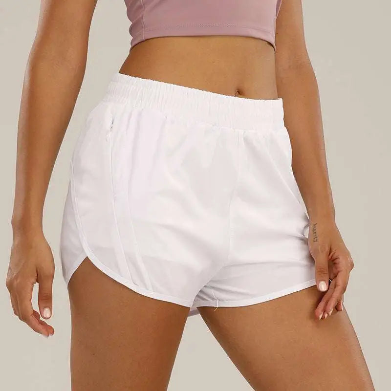 Light Blue Summer Sports Shorts with Zipper Pockets