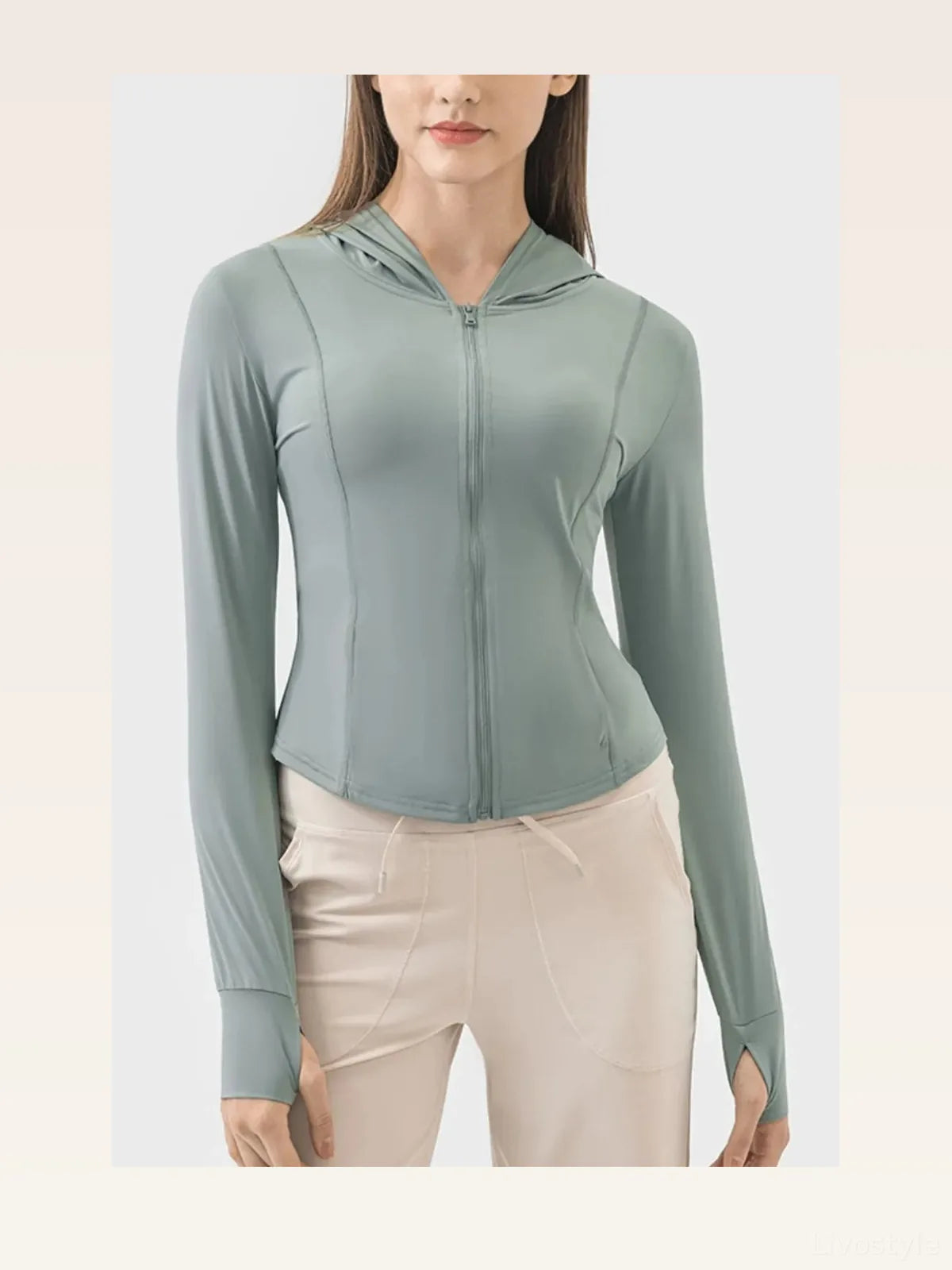 Pocketed Zip Up Hooded Long Sleeve Active Outerwear