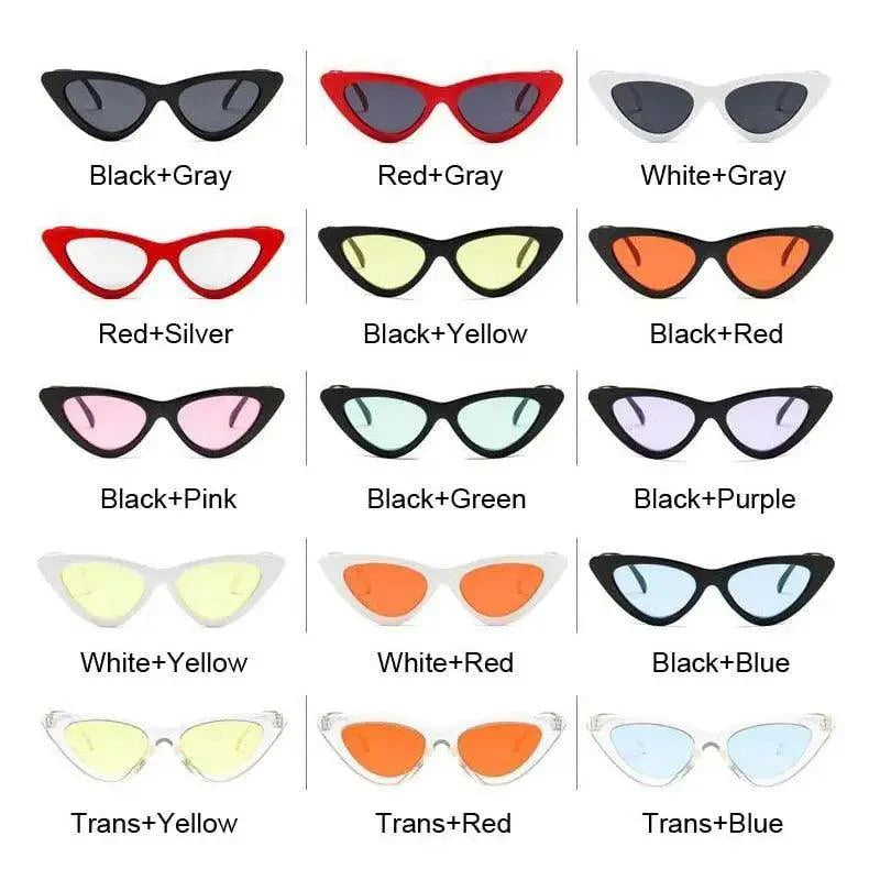 Modern Vintage Cateye Sunglasses Cool Women Retro Small Cat Eye Sun Glasses Elegant Designer Colorful Eyewear For Female Polarised Cat Eye Sunglasses for Women, 100% UV Protection Retro Narrow Pointy Cateye Womens Sunglasses