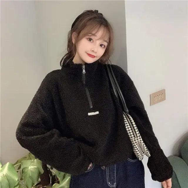 Women Fleece Sweatshirt with Zipper