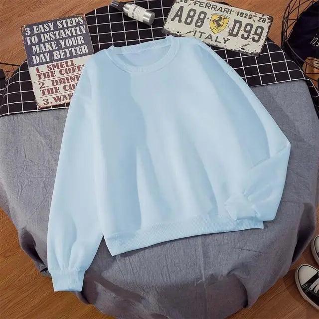 New Basic Hoodies for Women Streetwear Female Spring Autumn Solid Color Hoodie Casual Crewneck Sweatshirt Hip Hop Tops Women Long Sleeve Oversized Hoodie Sweatshirt Ladies Streetwear Slouch Pullover Tops
