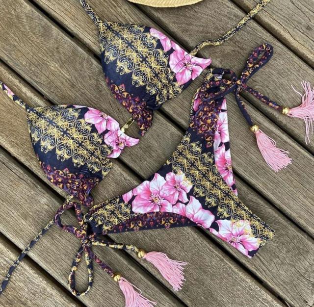 Push Up Lace Up Bandage Bikini Set by Stevvex