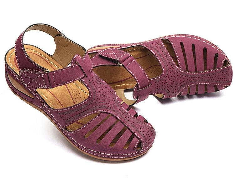 Classic Women Sandals New Summer Shoes Woman Heels Sandals For Casual Walking Platform Shoes Summer Vintage Sandals Hollow Closed Toe Casual Outdoor Ankle Strap Platform Shoes