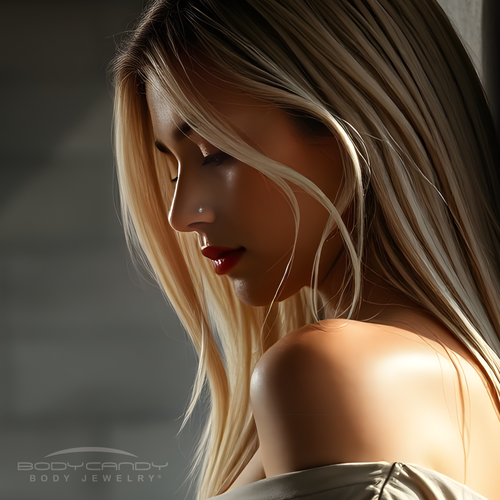 14k Solid White Gold Genuine 1.5mm Diamond Micro Nose Ring