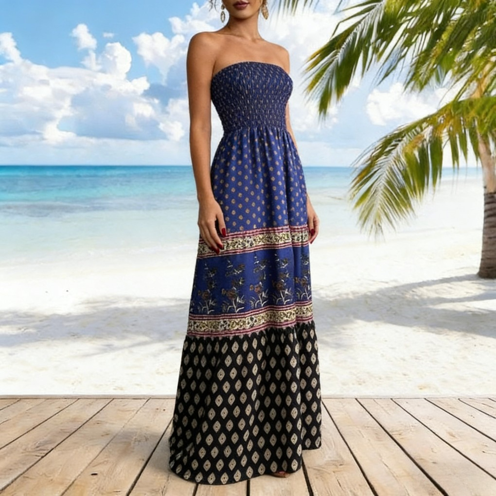 Summer Trendy Sexy Strapless Maxi Dress