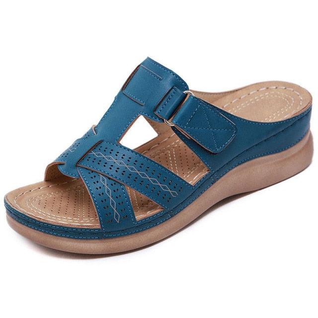 Summer Women Sandals Open Toe Sandals Vintage Anti Slip Leather Casual Platform Retro Shoes Sandals Comfy Peep Toe Slides Sandals Vintage Indoor Outdoor Summer Beach Slippers