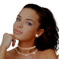 Butterfly Rhinestone Station Jewelry Set 2Pc Trendy Elegant Accessories