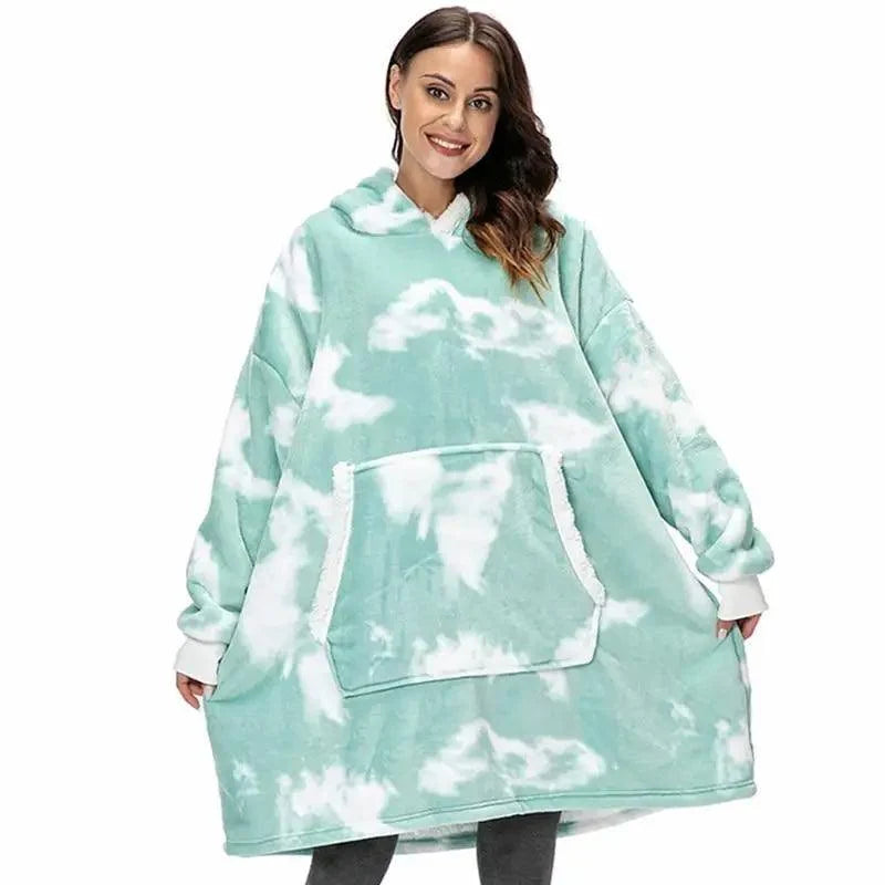 Winter Oversized Wearable Blanket Women Hoodies Sweatshirt TV Blanket With Sleeves Pullover Warm Soft Unisex Hoody Comfortable Sweatshirts For Autumn