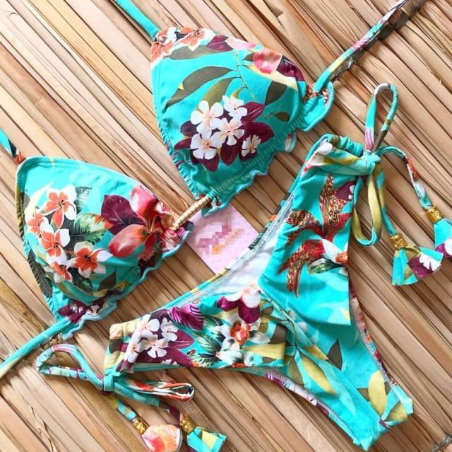 Push Up Lace Up Bandage Bikini Set by Stevvex
